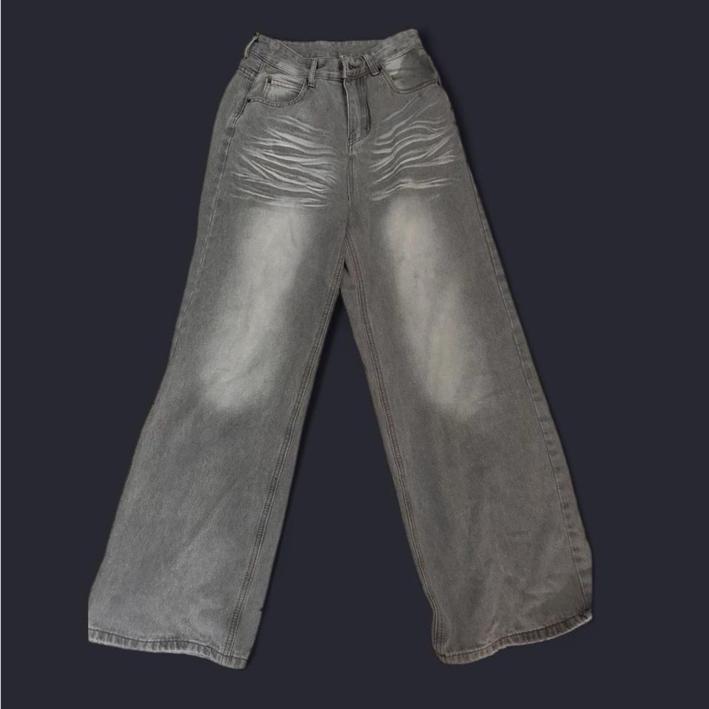 Women's Gray Wide-Leg Jeans